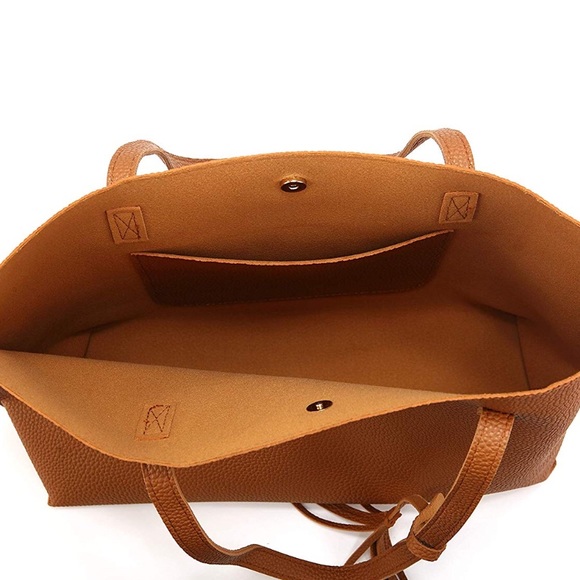 Sleek Top Handle Tote Bag In Various Colors - Picture 7 of 7